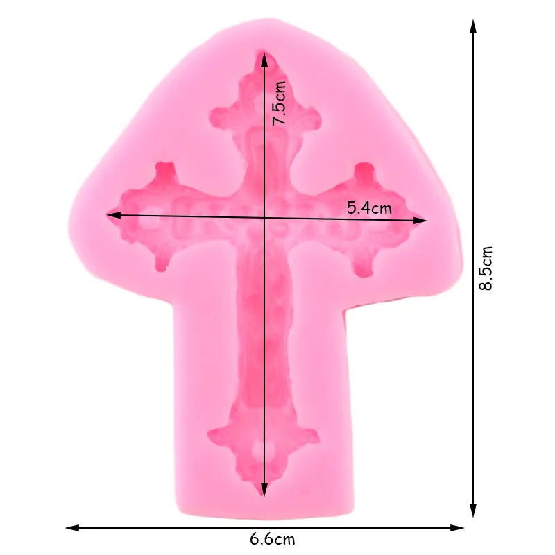 Moldes de silicone de cruz barroca